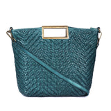 Teal Frame – Woven Leather Shoulder Bag