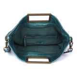 Teal Frame – Woven Leather Shoulder Bag