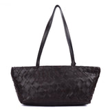 Handwoven Leather East-West Tote