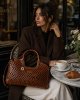 Yate – Laser Cut Leather East-West Tote
