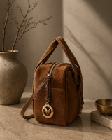 Suede Leather Bowling Bag