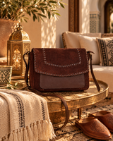 Safira – Whipstitch Suede and Leather Crossbody Bag
