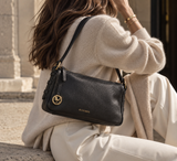 Noir Curve – Leather Shoulder Bag