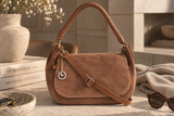 Cognac Saddle – Suede Shoulder Bag