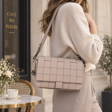 Pearl Weave – Woven Leather Shoulder Bag