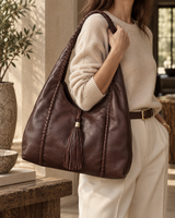 Espresso Tassel – Leather Hobo Bag