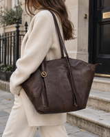 Espresso Wing – Leather Tote Bag