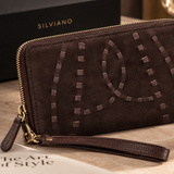 Firenze – Suede and Woven Leather Continental Wallet