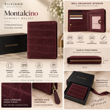Montalcino – Croc-Embossed Suede Compact Wallet