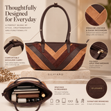 Matera – Patchwork Leather and Suede East-West Shoulder Bag