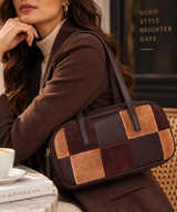 Amalfi – Patchwork Leather and Suede Bowling Shoulder Bag