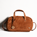 Suede Leather Bowling Bag