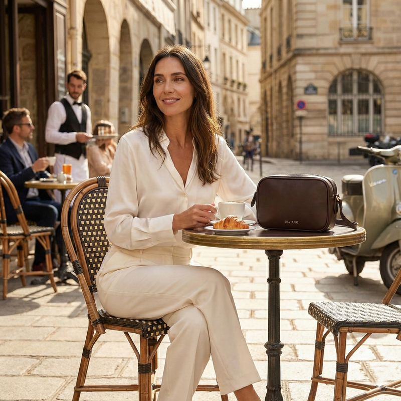 Victoria – Dual Zip Leather Crossbody