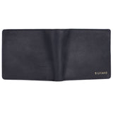 Silviano Henley – Noir Black RFID Protected Slim Leather Bifold Wallet with Coin Pocket & Gift Box