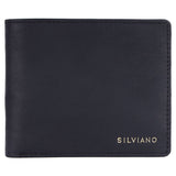 Silviano Henley – Noir Black RFID Protected Slim Leather Bifold Wallet with Coin Pocket & Gift Box